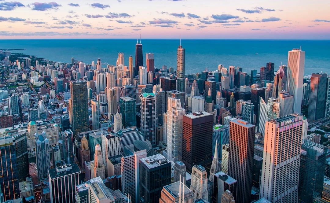 Chicago, Illinois skyline beside Lake Michigan Chicago, Illinois skyline beside Lake Michigan