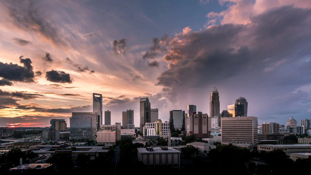 Charlotte, North Carolina skyline at sunset Charlotte, North Carolina skyline at sunset