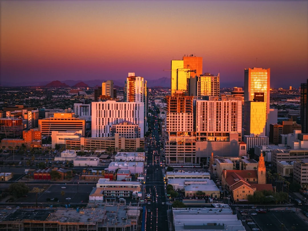 Downtown Phoenix, Arizona at sunset Downtown Phoenix, Arizona at sunset