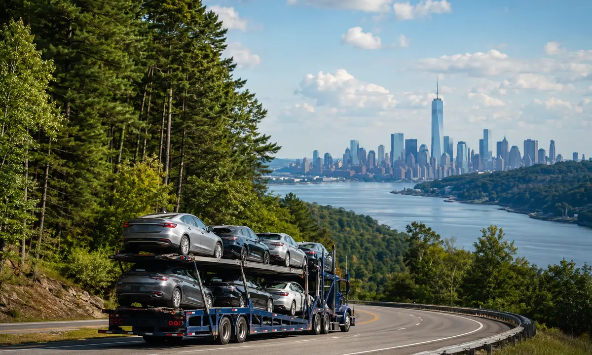Alabama to New York car shipping on an auto transport carrier