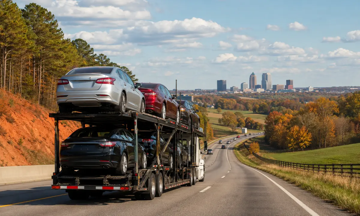 Alabama to Ohio car shipping on an auto transport carrier