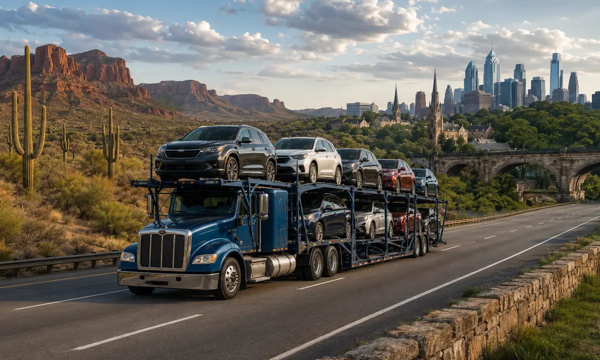 Arizona to Pennsylvania car shipping on an auto transport carrier