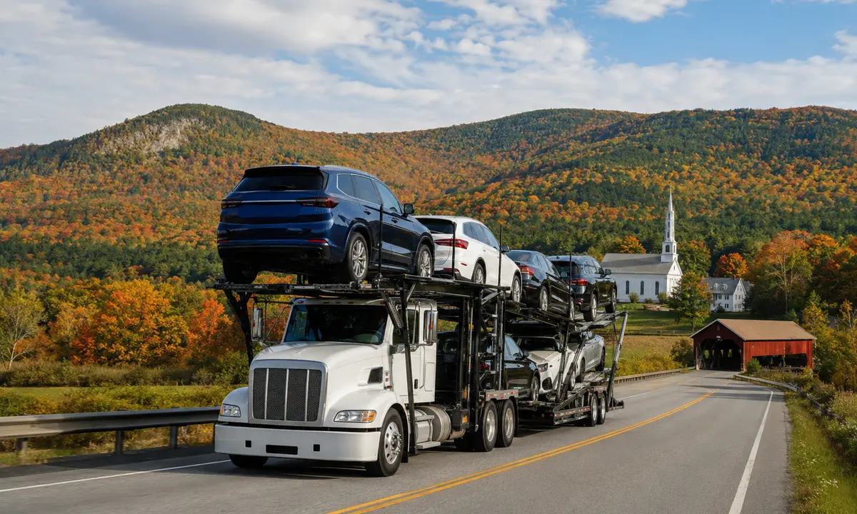 Arizona to Vermont car shipping on an auto transport carrier