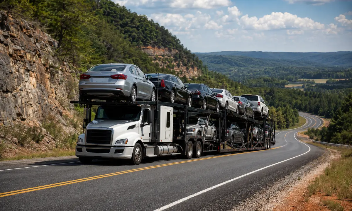 Arkansas to Alabama car shipping on an auto transport carrier