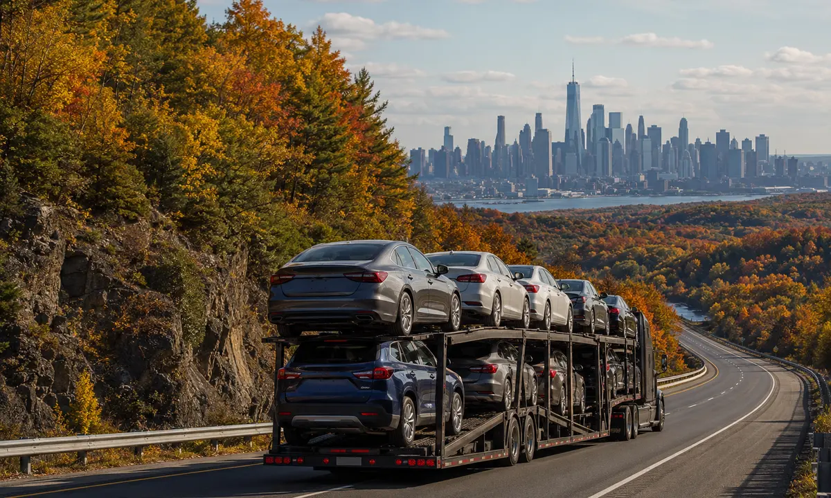 Arkansas to New York car shipping on an auto transport carrier