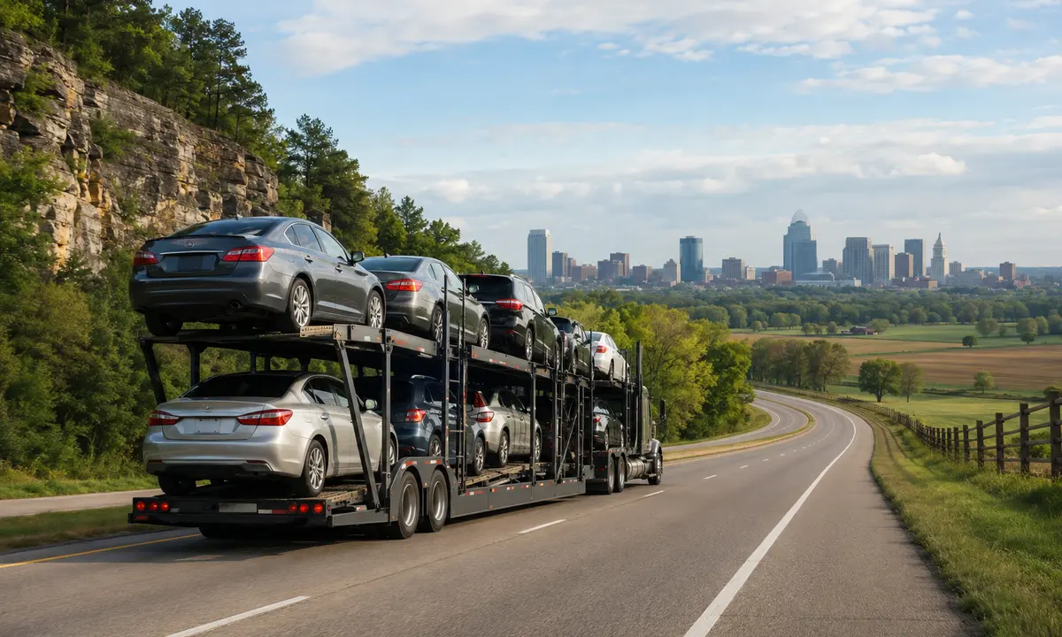 Arkansas to Ohio car shipping on an auto transport carrier