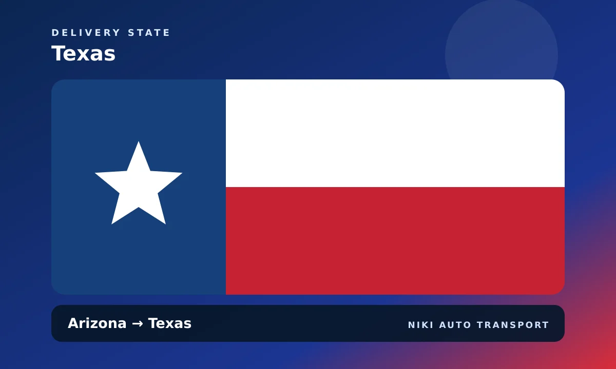 Texas state flag artwork for Arizona to Texas car shipping