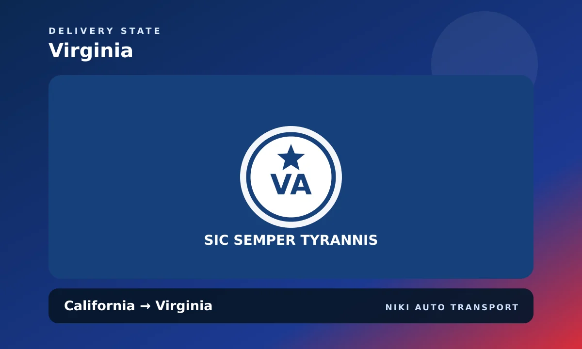 Virginia state flag artwork for California to Virginia car shipping