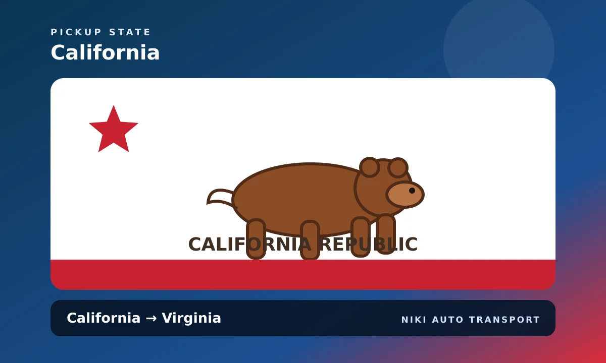 California state flag artwork for California to Virginia car shipping