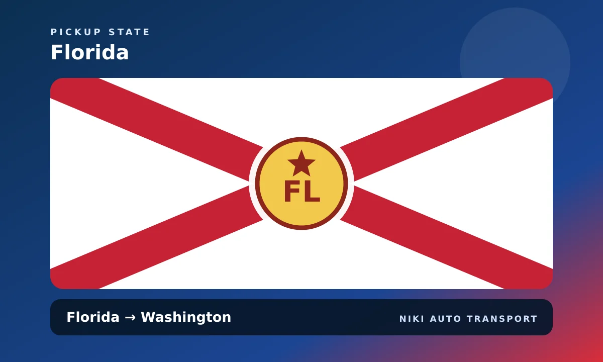 Florida state flag artwork for Florida to Washington car shipping