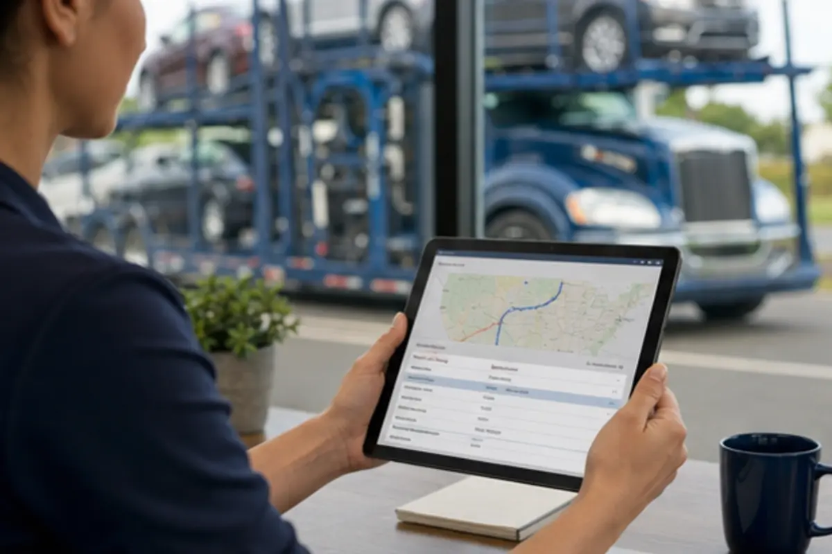 dealership home delivery quote planning Coordinator reviewing a dealership home delivery quote and route