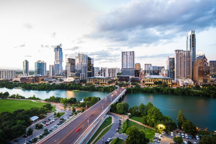 Austin skyline and Congress Avenue Bridge