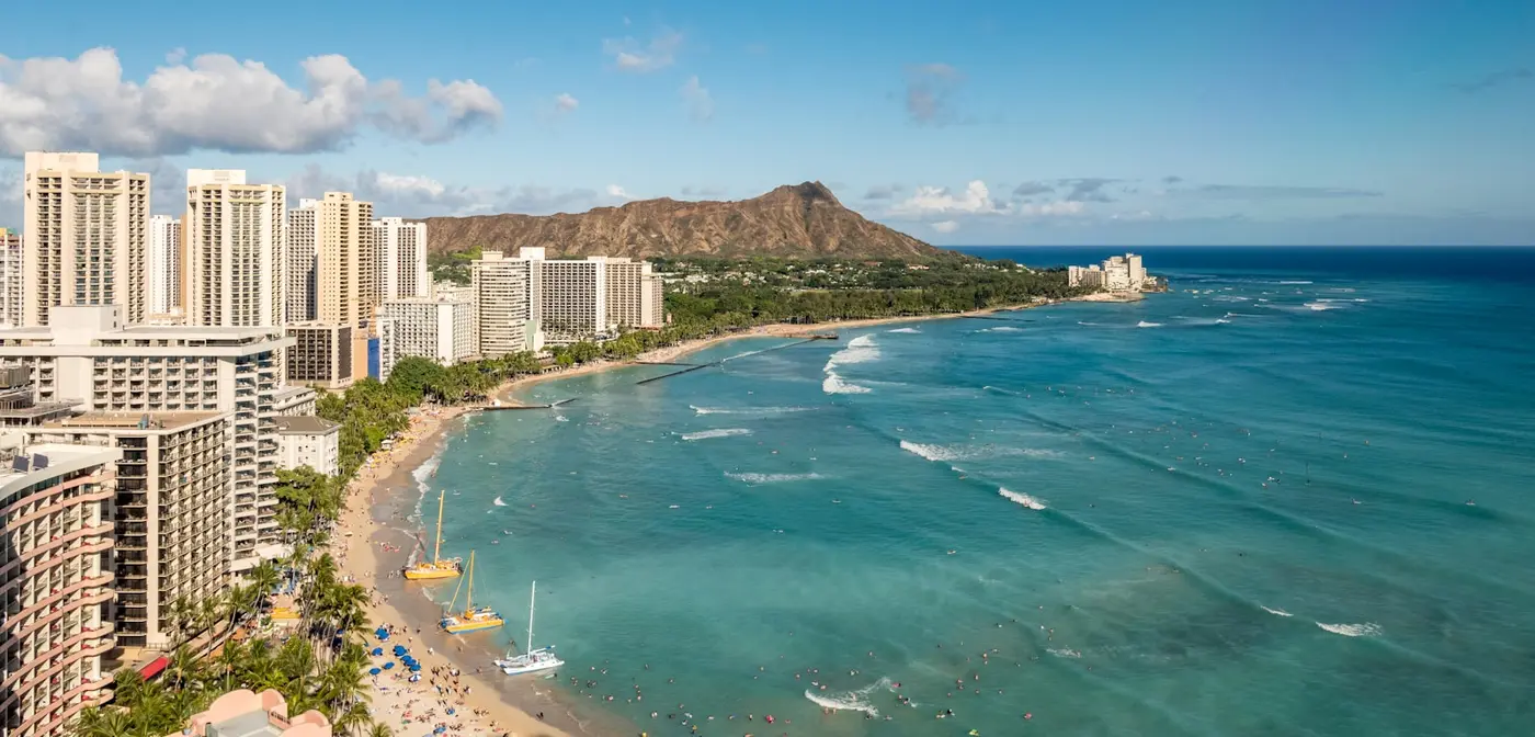 Waikiki and Diamond Head destination for NIKI Hawaii vehicle shipping
