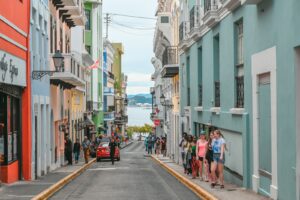 Colorful street in Old San Juan, Puerto Rico