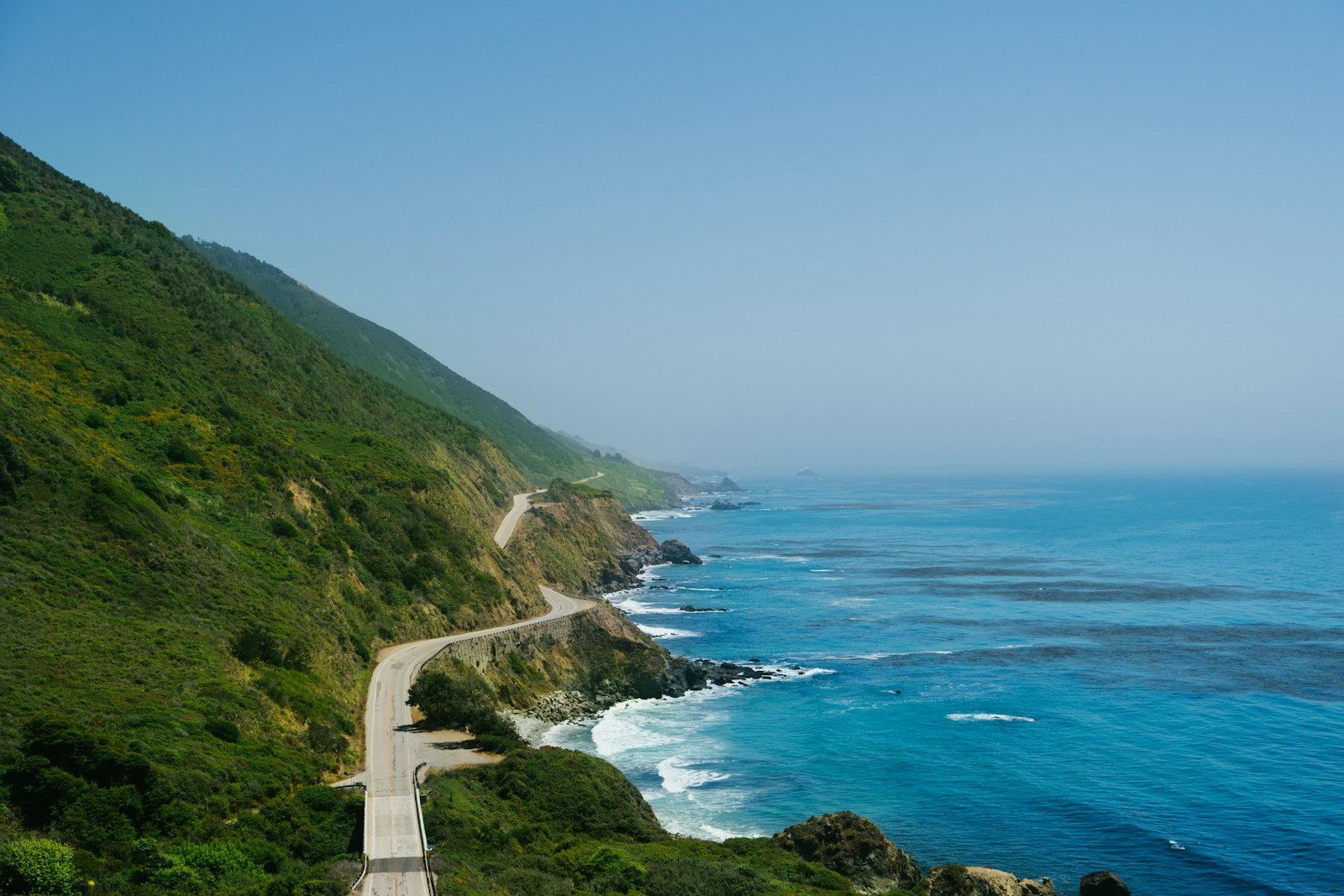Highway 1 along the California coast when moving to California with a car