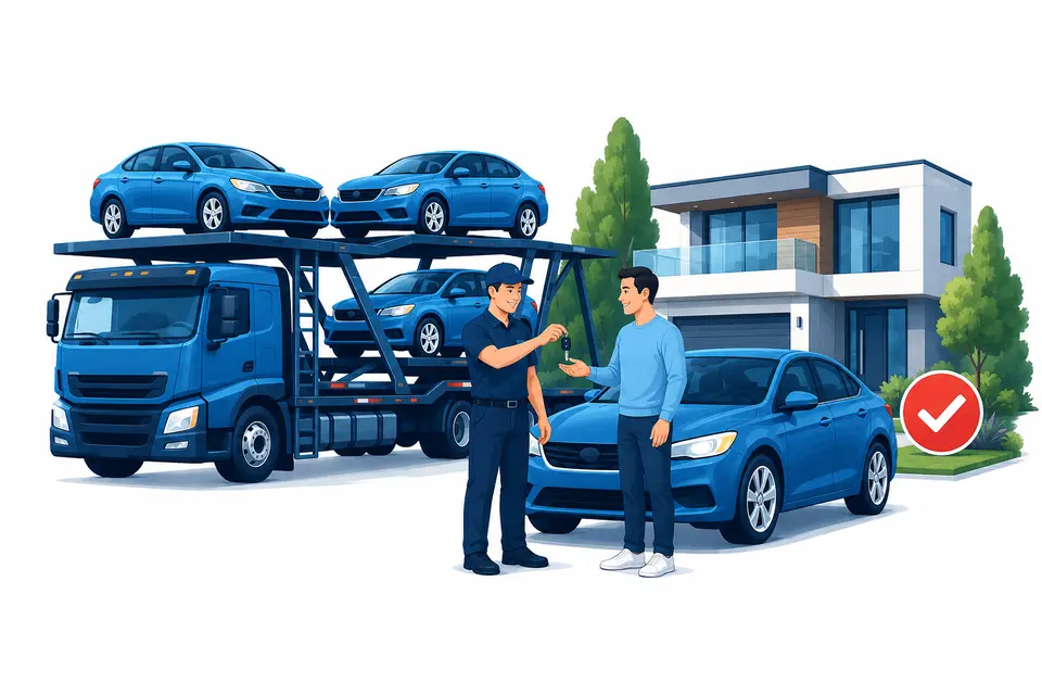 Safe vehicle delivery illustration