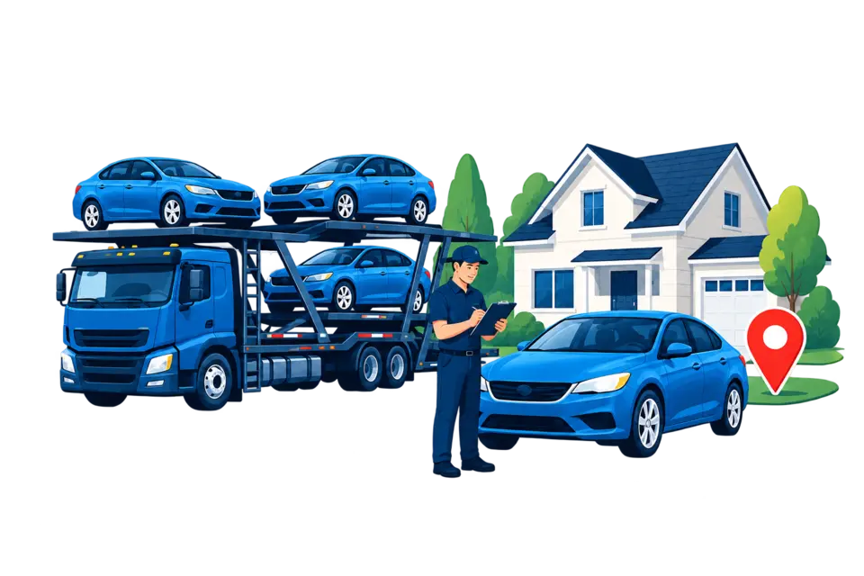 Vehicle carrier pickup illustration