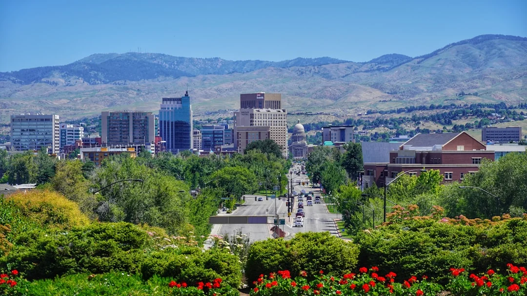 Boise, Idaho skyline and surrounding foothills Boise, Idaho skyline and surrounding foothills