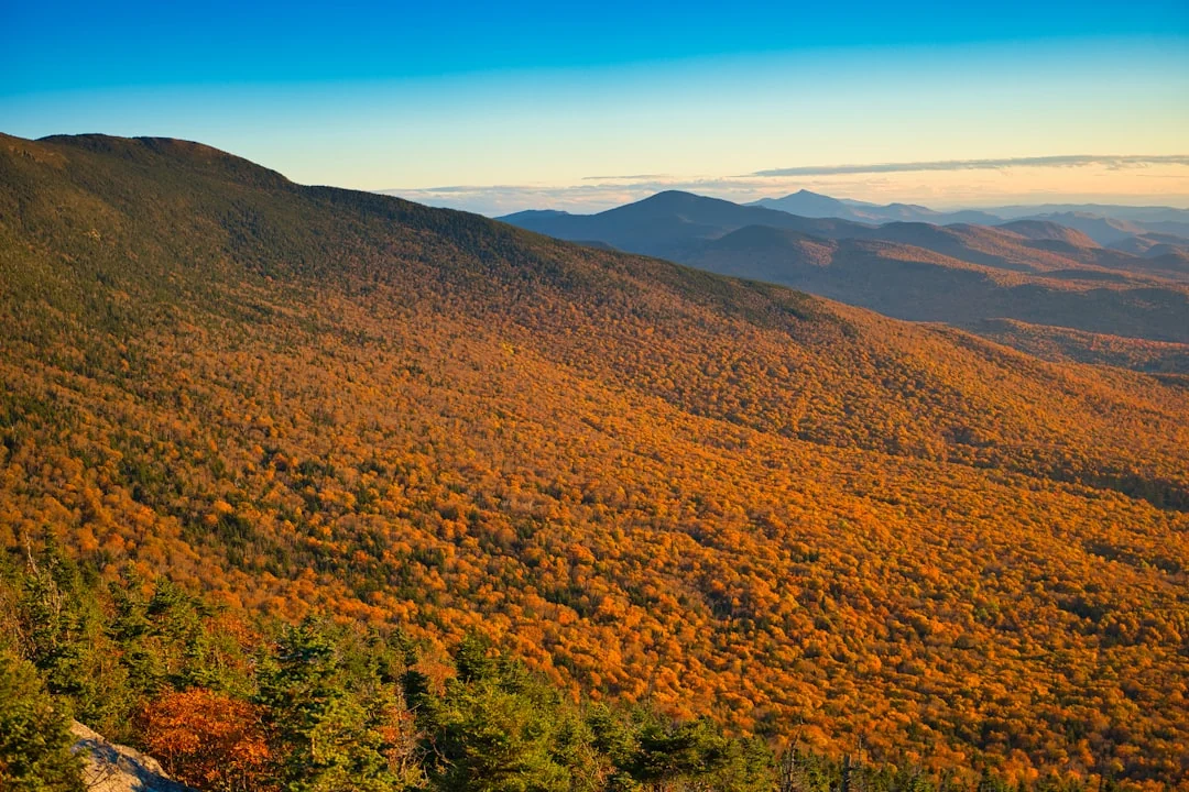 Fall foliage on Mount Mansfield near Stowe, Vermont Fall foliage on Mount Mansfield near Stowe, Vermont